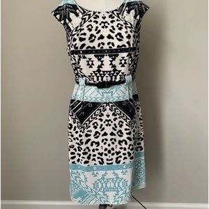 BRAND NEW ILE NEW YORK MULTI COLOR SLEEVELESS STRETCH   DRESS SZ 12